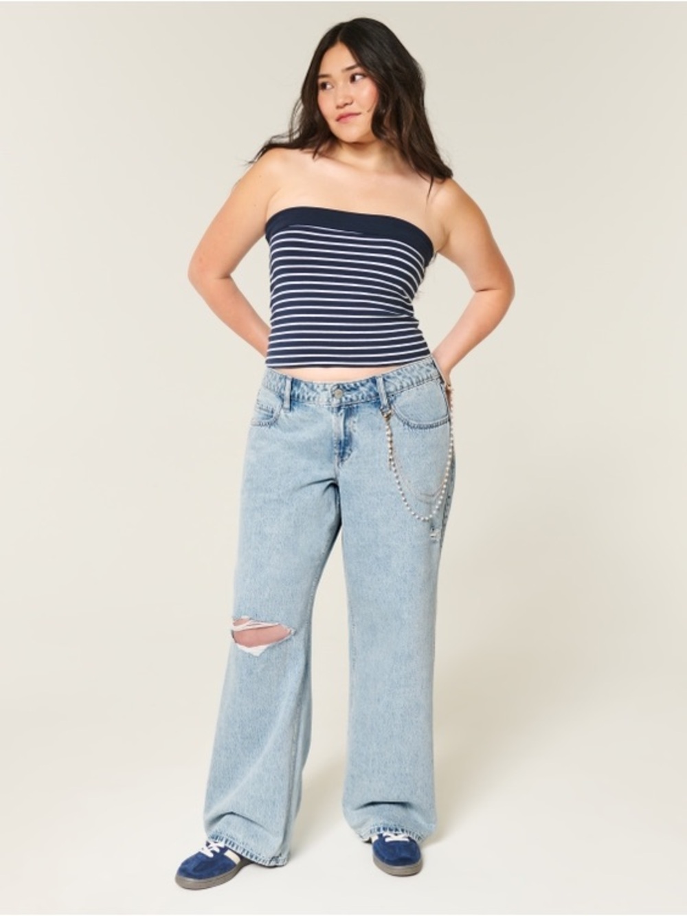 Hollister Low Rise Baggy Ripped Jeans